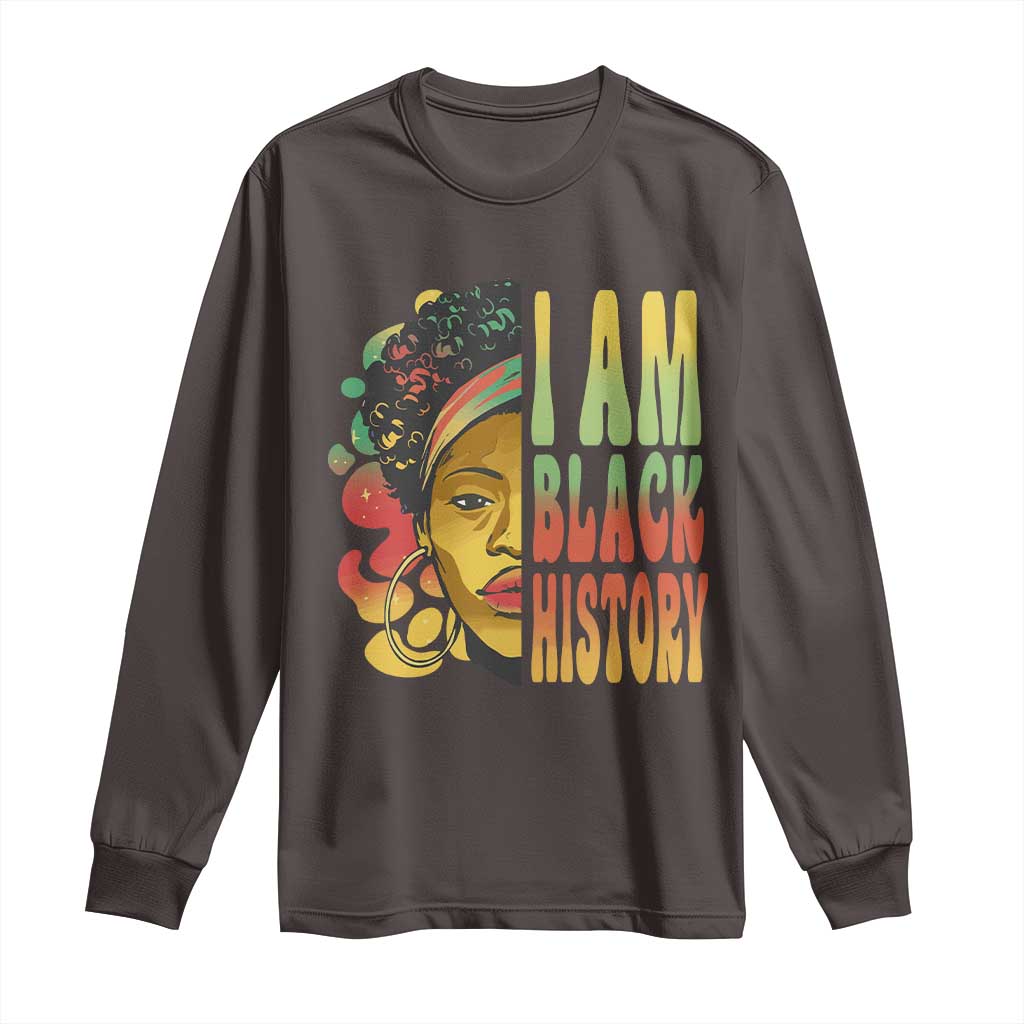 I Am Black History Long Sleeve Shirt Afro Black Woman African American Pride