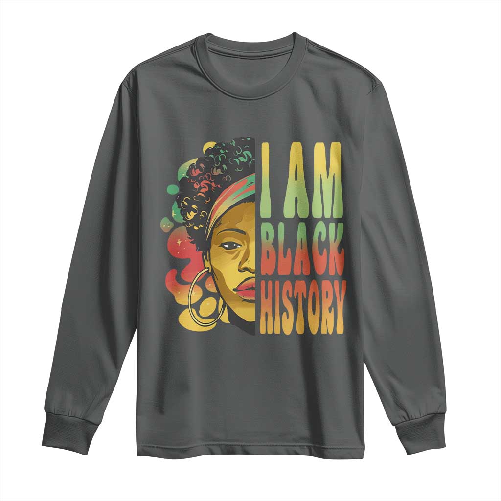 I Am Black History Long Sleeve Shirt Afro Black Woman African American Pride