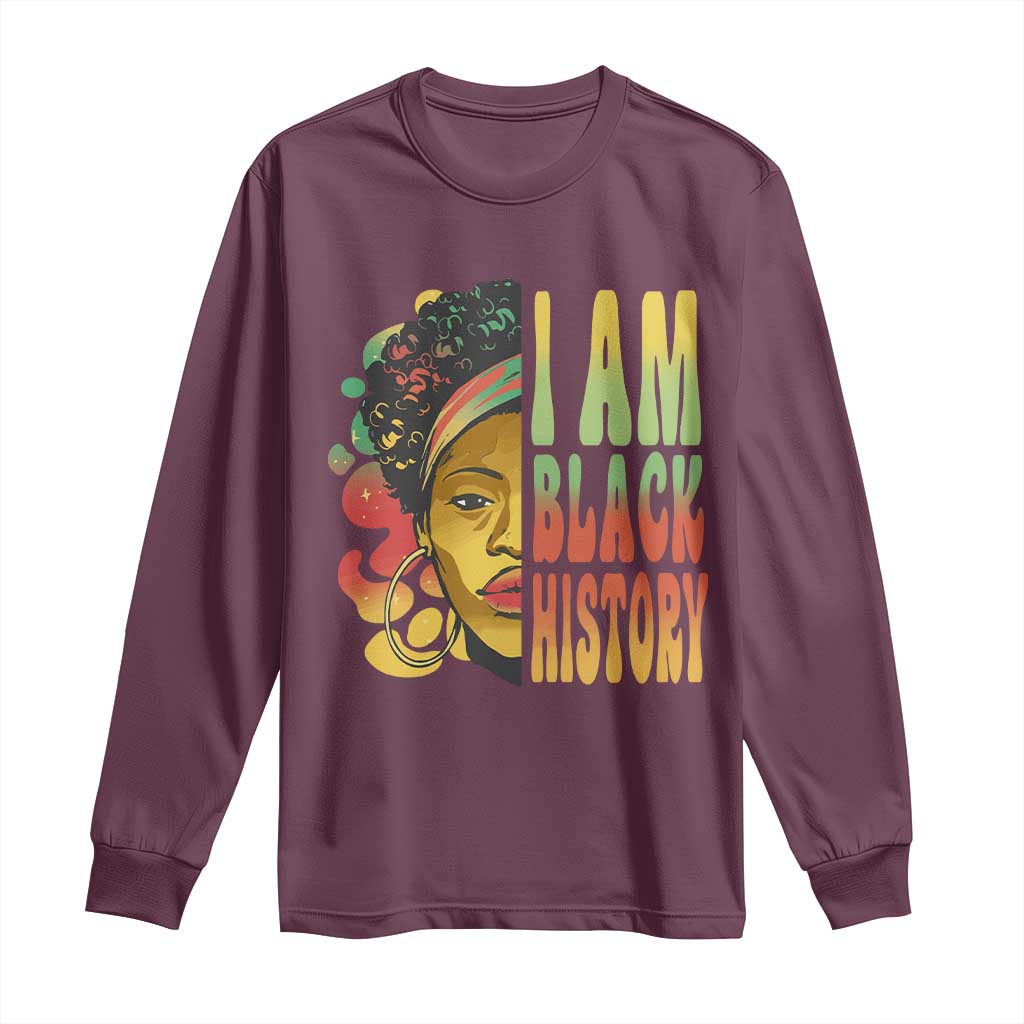 I Am Black History Long Sleeve Shirt Afro Black Woman African American Pride