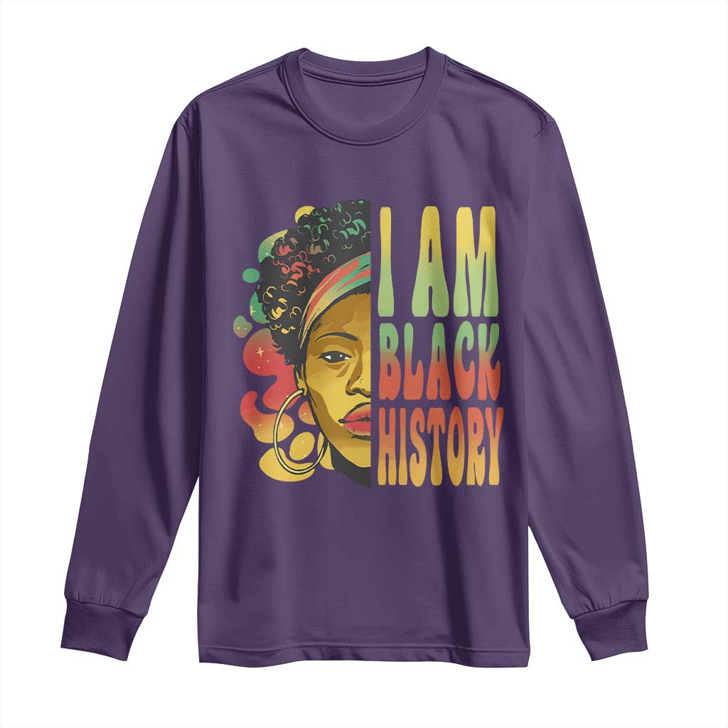 I Am Black History Long Sleeve Shirt Afro Black Woman African American Pride