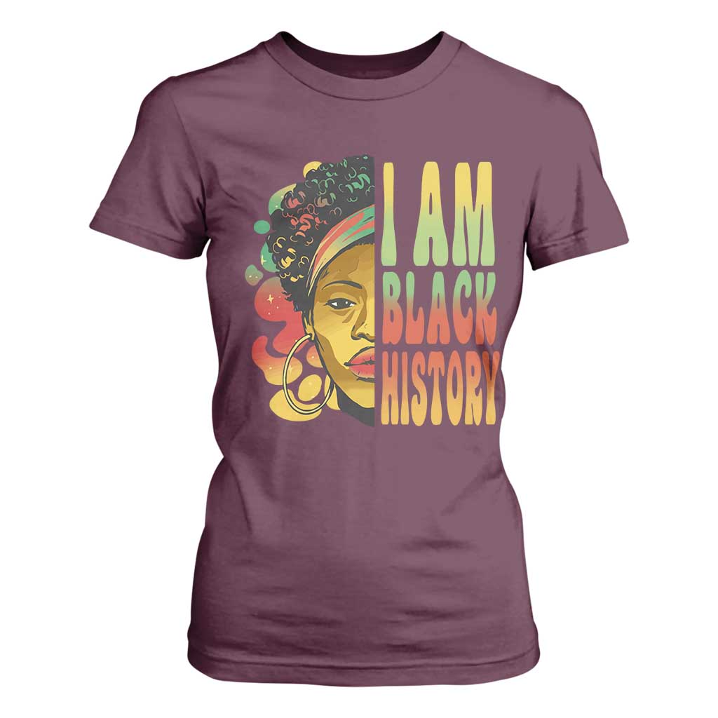 I Am Black History T Shirt For Women Afro Black Woman African American Pride
