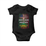 African American Roots Baby Onesie American Grown With African Roots US Flag Tree