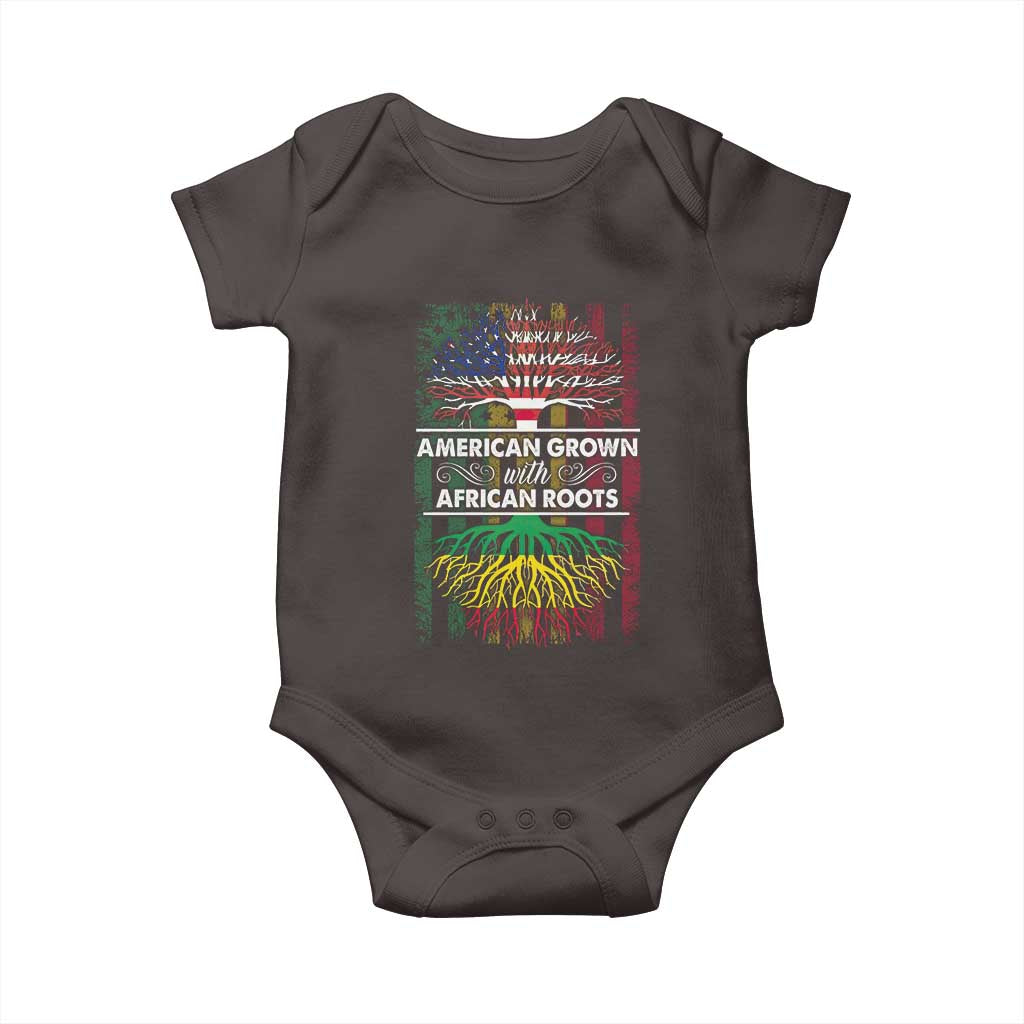 African American Roots Baby Onesie American Grown With African Roots US Flag Tree