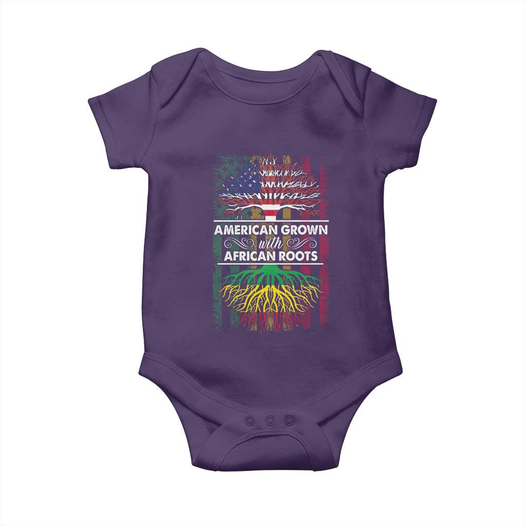 African American Roots Baby Onesie American Grown With African Roots US Flag Tree