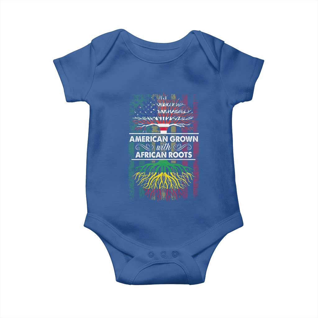 African American Roots Baby Onesie American Grown With African Roots US Flag Tree