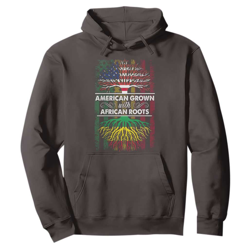 African American Roots Hoodie American Grown With African Roots US Flag Tree