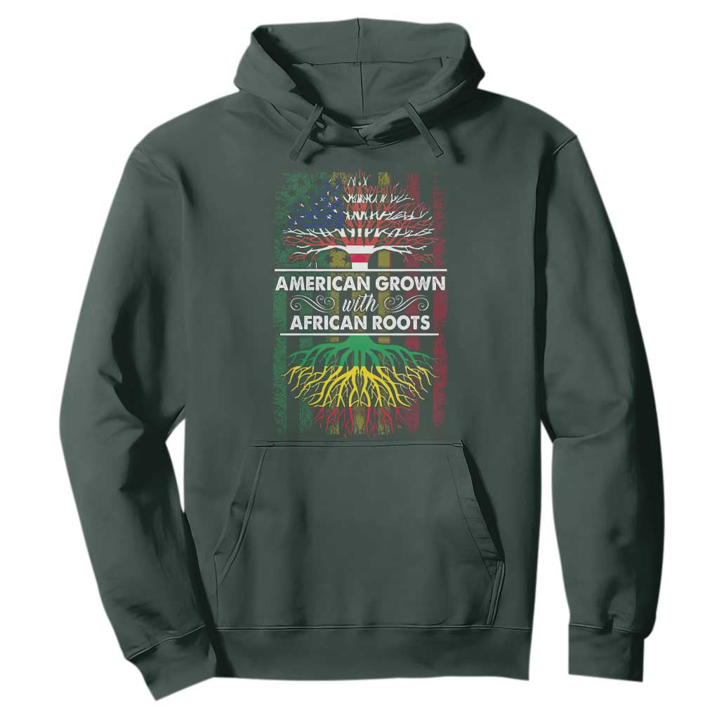 African American Roots Hoodie American Grown With African Roots US Flag Tree