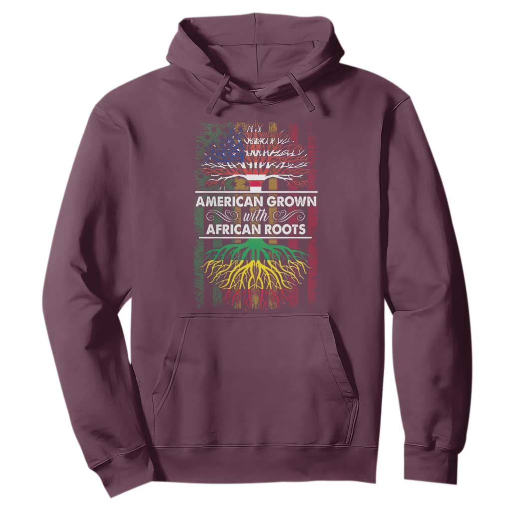 African American Roots Hoodie American Grown With African Roots US Flag Tree