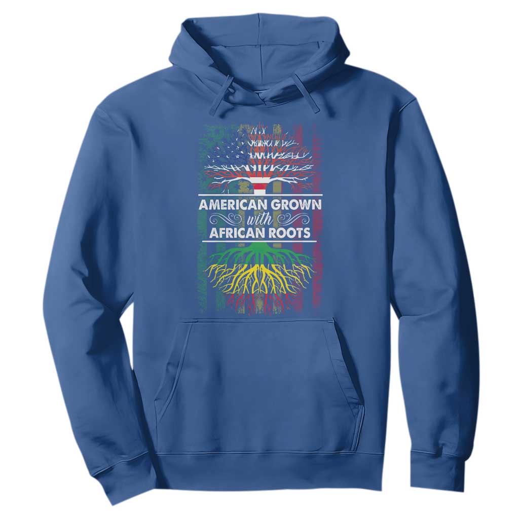 African American Roots Hoodie American Grown With African Roots US Flag Tree