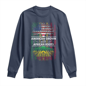 African American Roots Long Sleeve Shirt American Grown With African Roots US Flag Tree