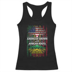 African American Roots Racerback Tank Top American Grown With African Roots US Flag Tree