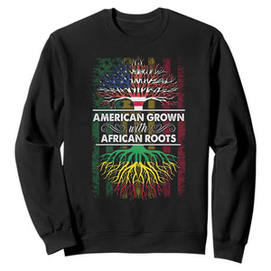 African American Roots Sweatshirt American Grown With African Roots US Flag Tree