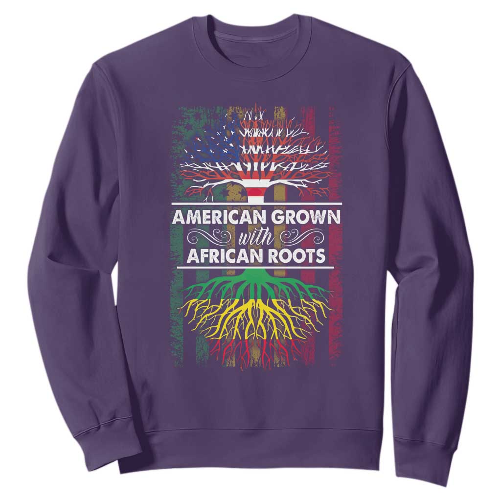 African American Roots Sweatshirt American Grown With African Roots US Flag Tree