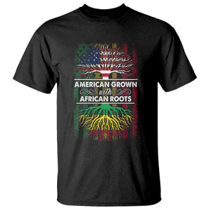 African American Roots T Shirt American Grown With African Roots US Flag Tree