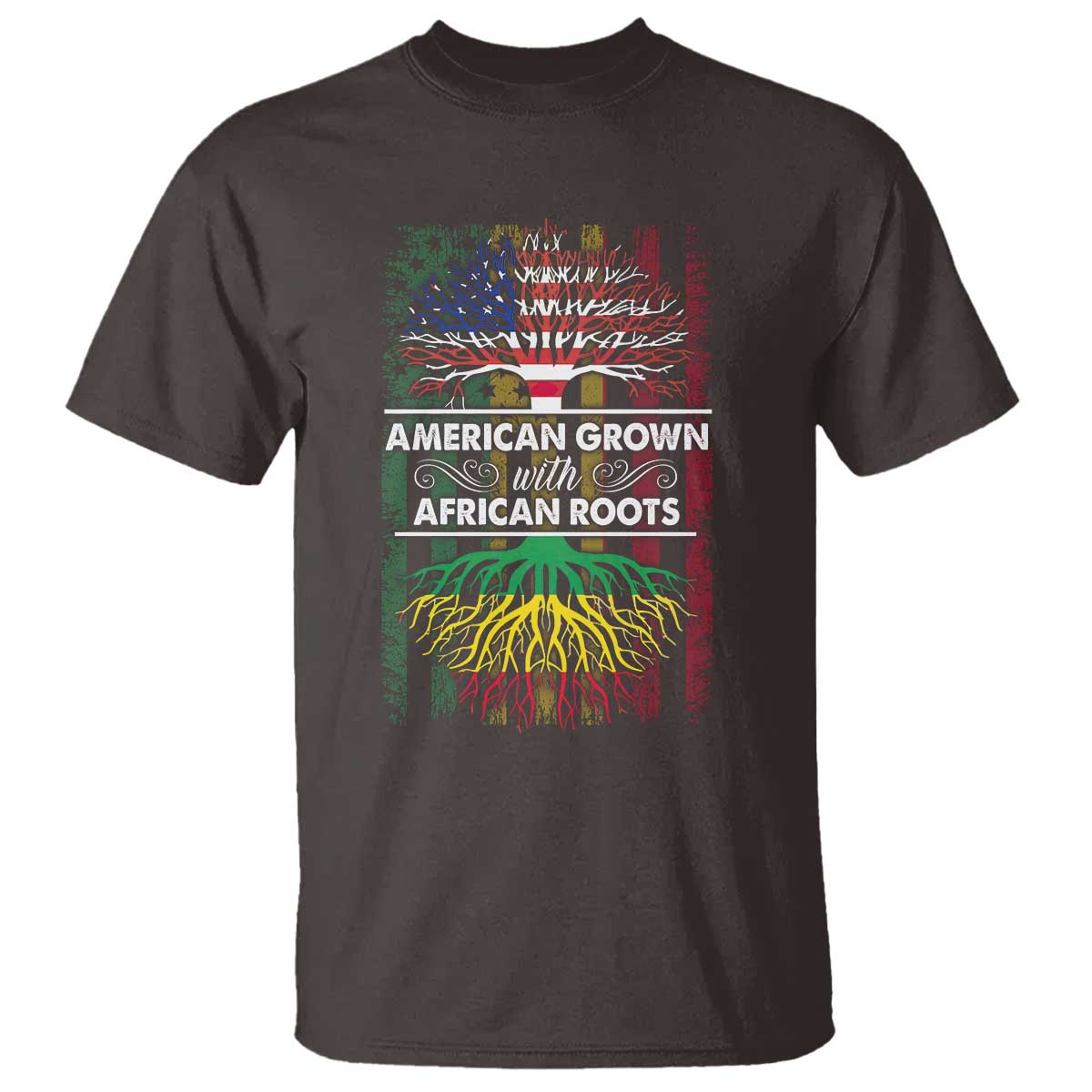 African American Roots T Shirt American Grown With African Roots US Flag Tree