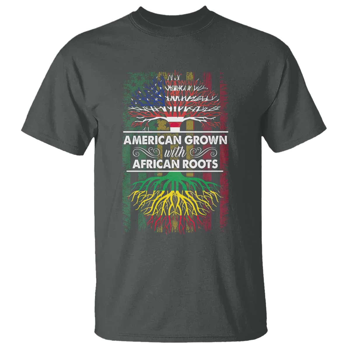 African American Roots T Shirt American Grown With African Roots US Flag Tree