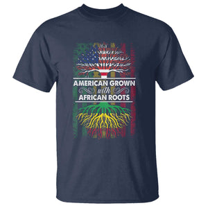 African American Roots T Shirt American Grown With African Roots US Flag Tree