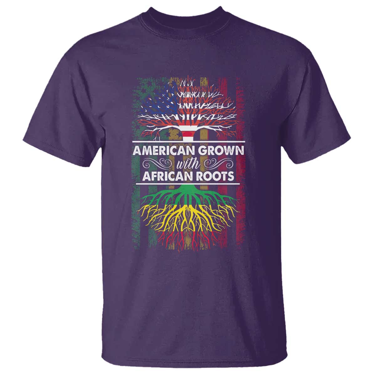 African American Roots T Shirt American Grown With African Roots US Flag Tree