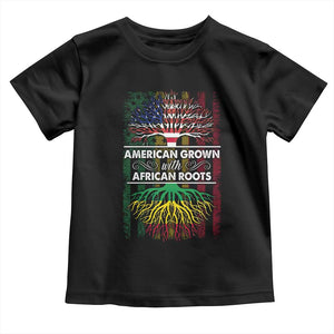 African American Roots Toddler T Shirt American Grown With African Roots US Flag Tree