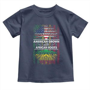 African American Roots Toddler T Shirt American Grown With African Roots US Flag Tree