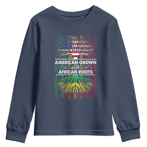 African American Roots Youth Sweatshirt American Grown With African Roots US Flag Tree