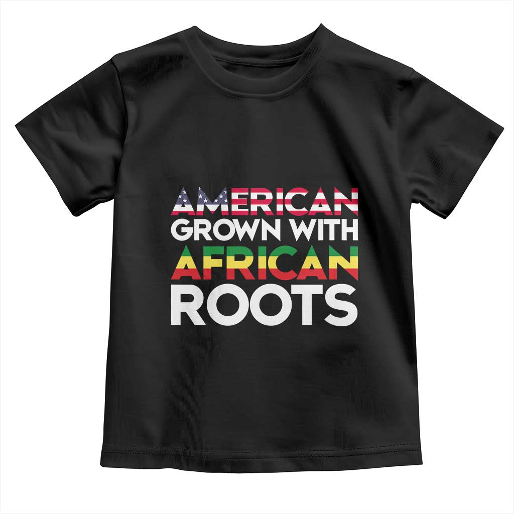 African American Roots Baby Shirt American Grown With African Roots US Flag