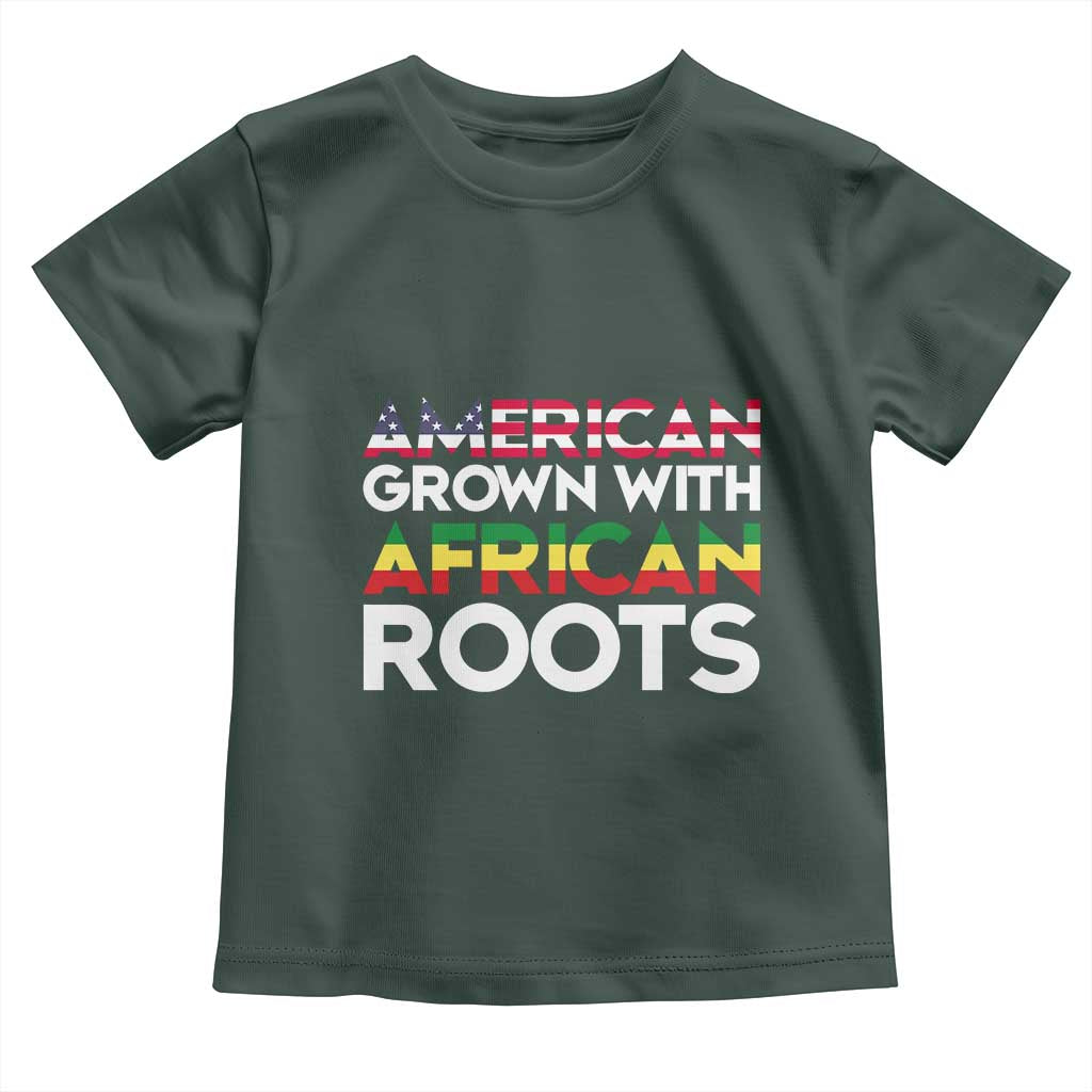 African American Roots Baby Shirt American Grown With African Roots US Flag