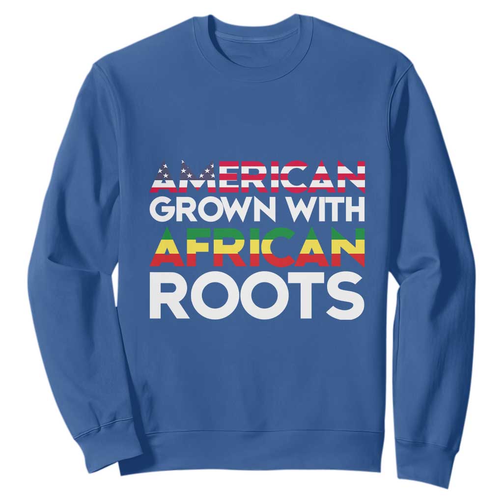 African American Roots Sweatshirt American Grown With African Roots US Flag