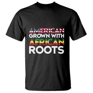 African American Roots T Shirt American Grown With African Roots US Flag
