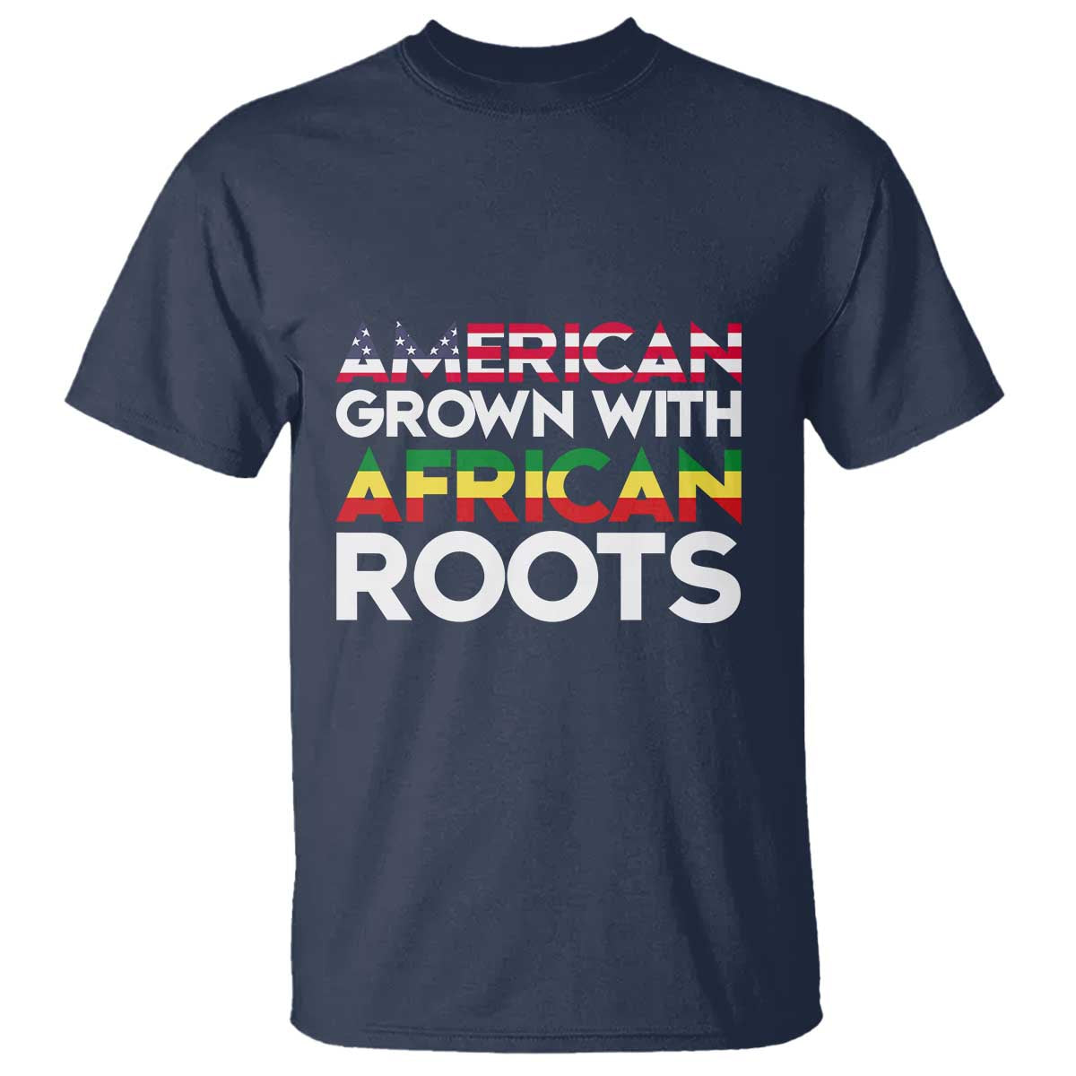 African American Roots T Shirt American Grown With African Roots US Flag