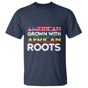 African American Roots T Shirt American Grown With African Roots US Flag