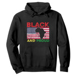 African American Hoodie Black And Proud US Flag Africa Map