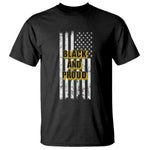 African American T Shirt Black And Proud US Flag BHM