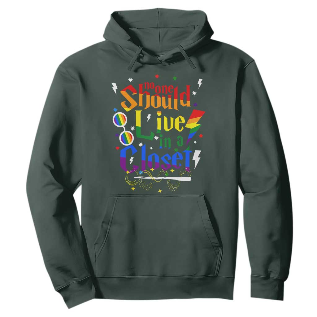 No One Should Live in a Closet Hoodie LGBTQ+ Pride Empowerment Ally