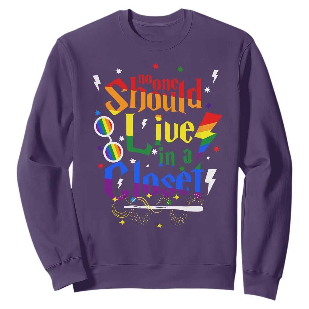 No One Should Live in a Closet Sweatshirt LGBTQ+ Pride Empowerment Ally