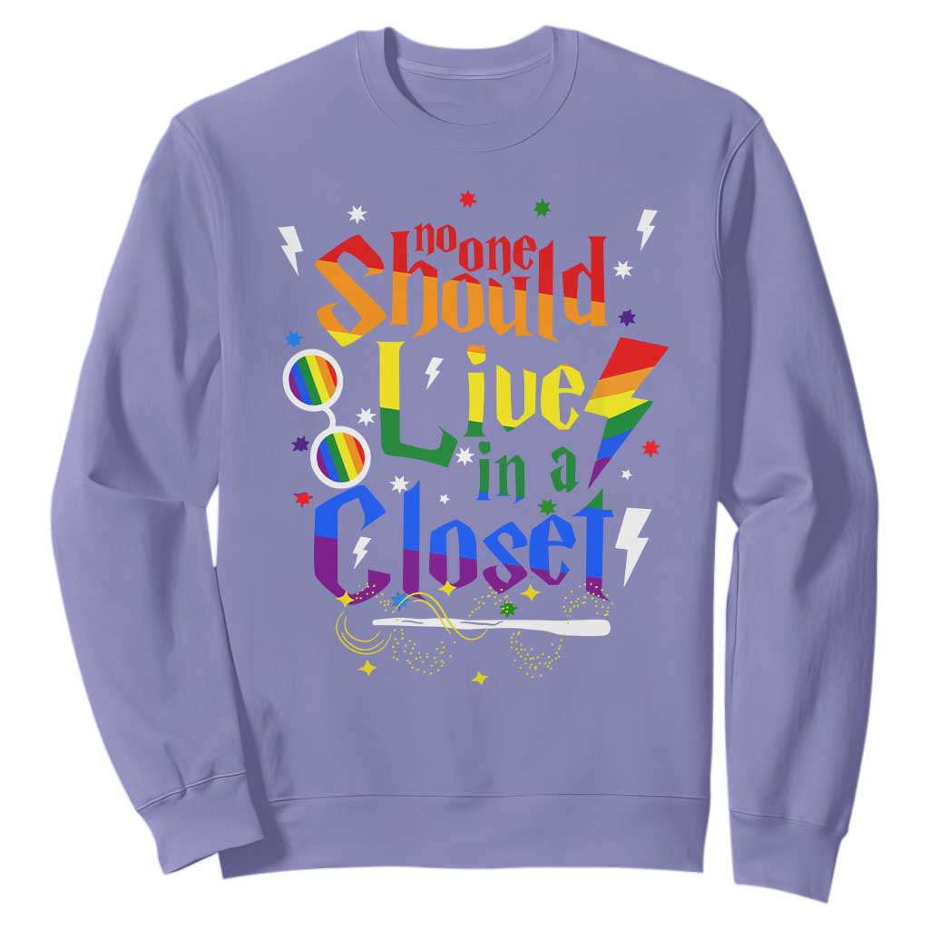 No One Should Live in a Closet Sweatshirt LGBTQ+ Pride Empowerment Ally