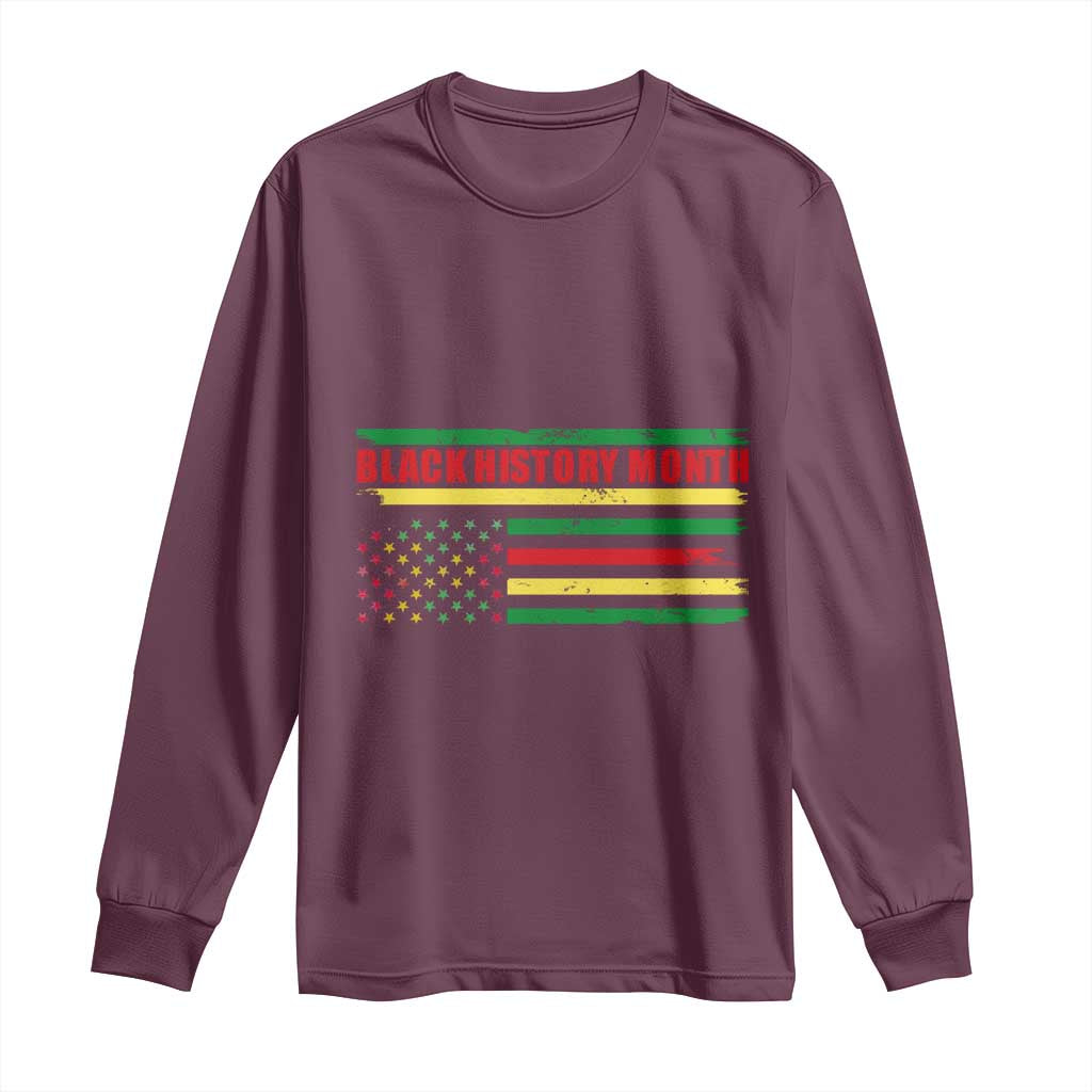 Black History Month Long Sleeve Shirt African American Pride US Flag