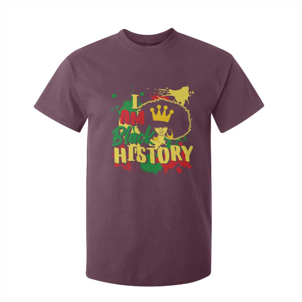 I Am Black History T Shirt For Kid Afro Queen African American Pride