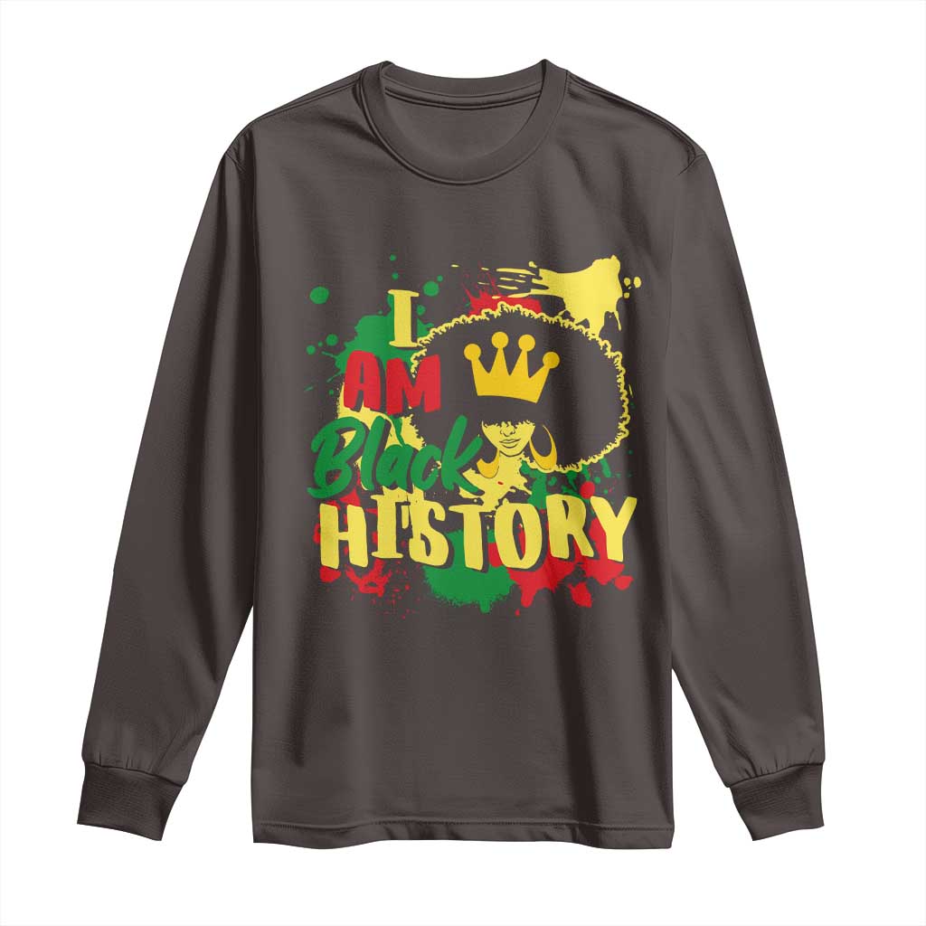 I Am Black History Long Sleeve Shirt Afro Queen African American Pride