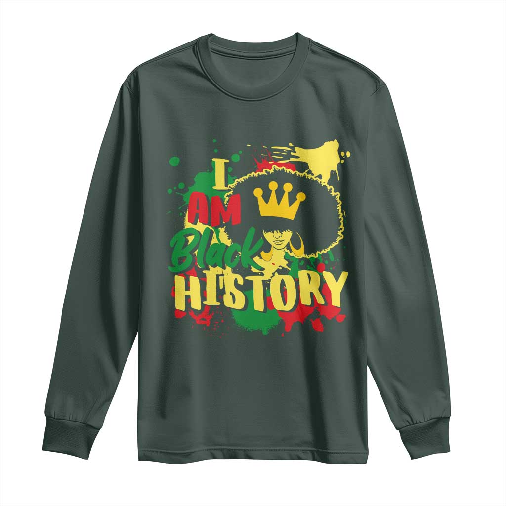 I Am Black History Long Sleeve Shirt Afro Queen African American Pride