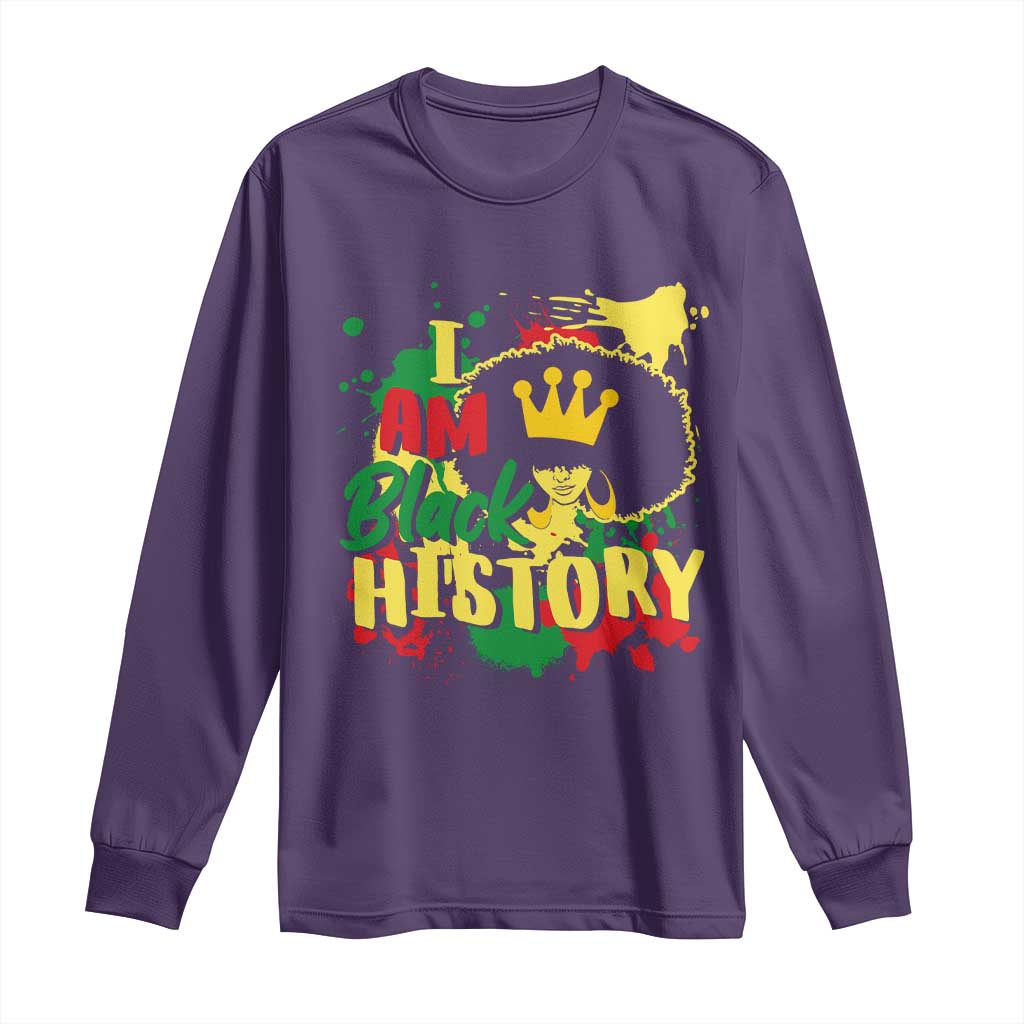 I Am Black History Long Sleeve Shirt Afro Queen African American Pride