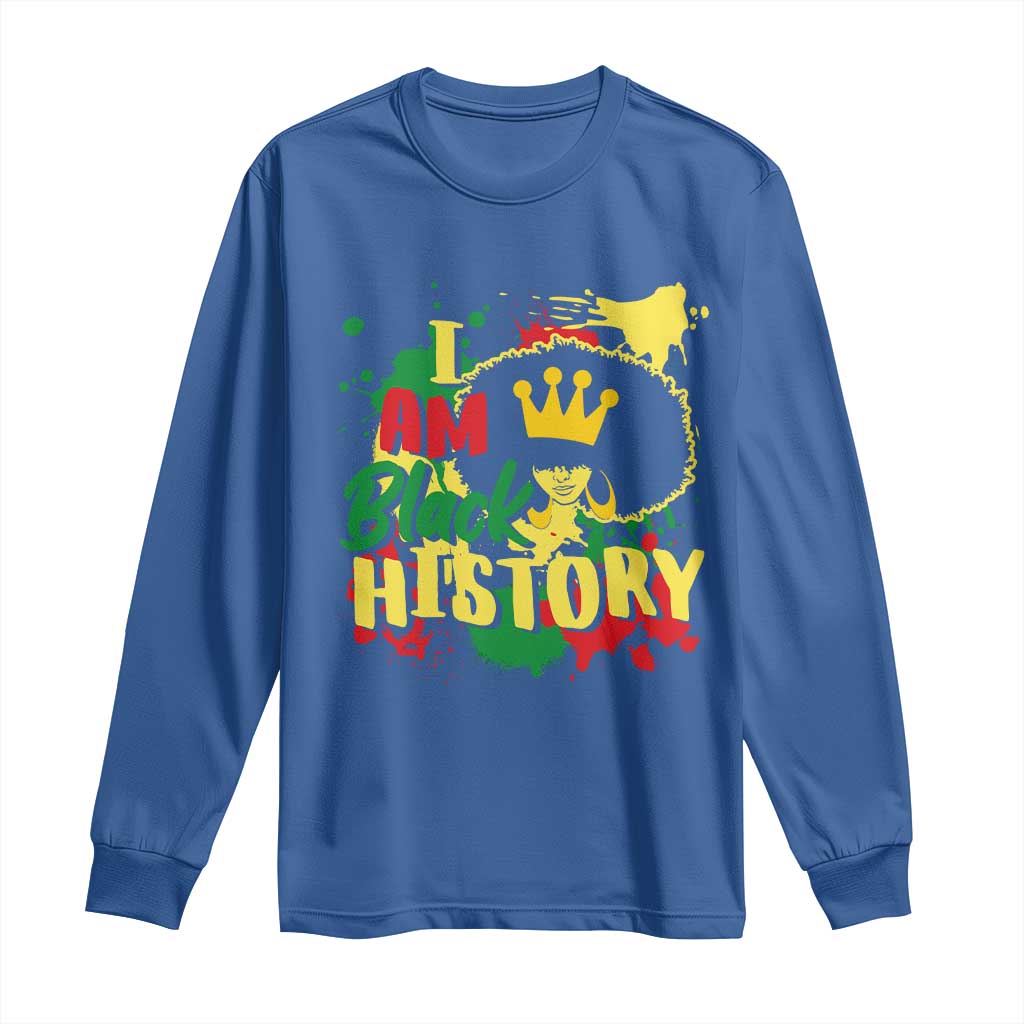 I Am Black History Long Sleeve Shirt Afro Queen African American Pride
