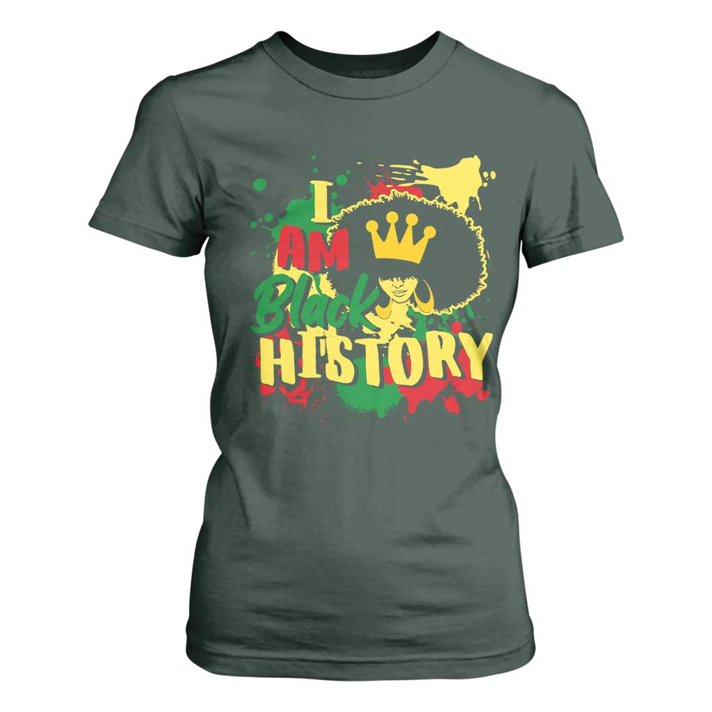 I Am Black History T Shirt For Women Afro Queen African American Pride