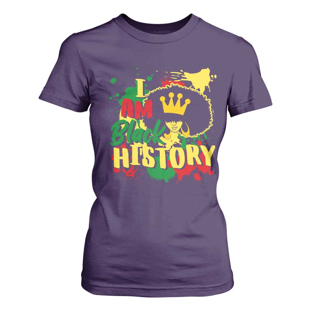 I Am Black History T Shirt For Women Afro Queen African American Pride