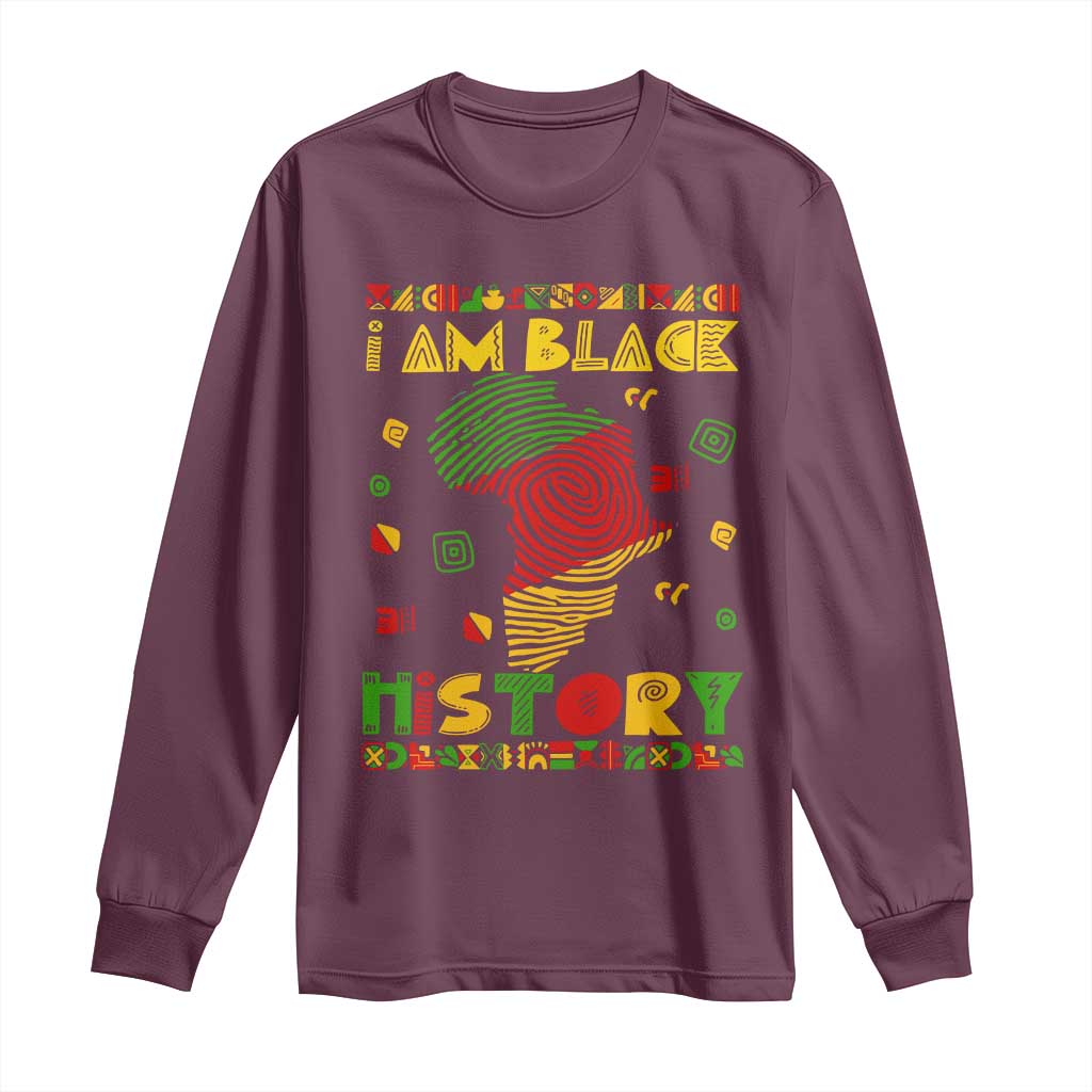 I Am Black History Long Sleeve Shirt African American Pride Kente