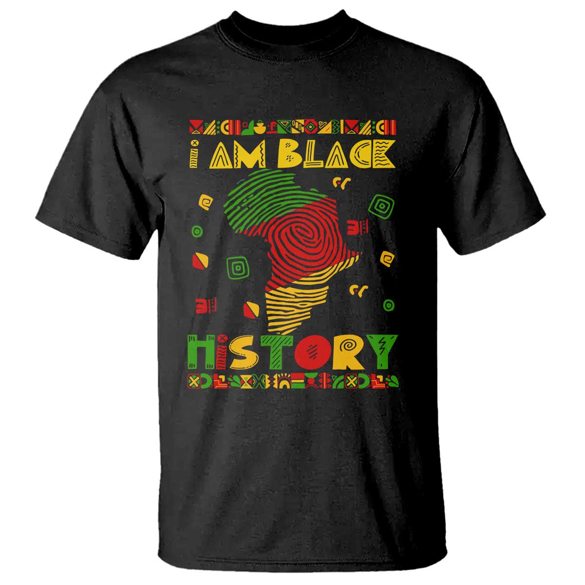 I Am Black History T Shirt African American Pride Kente