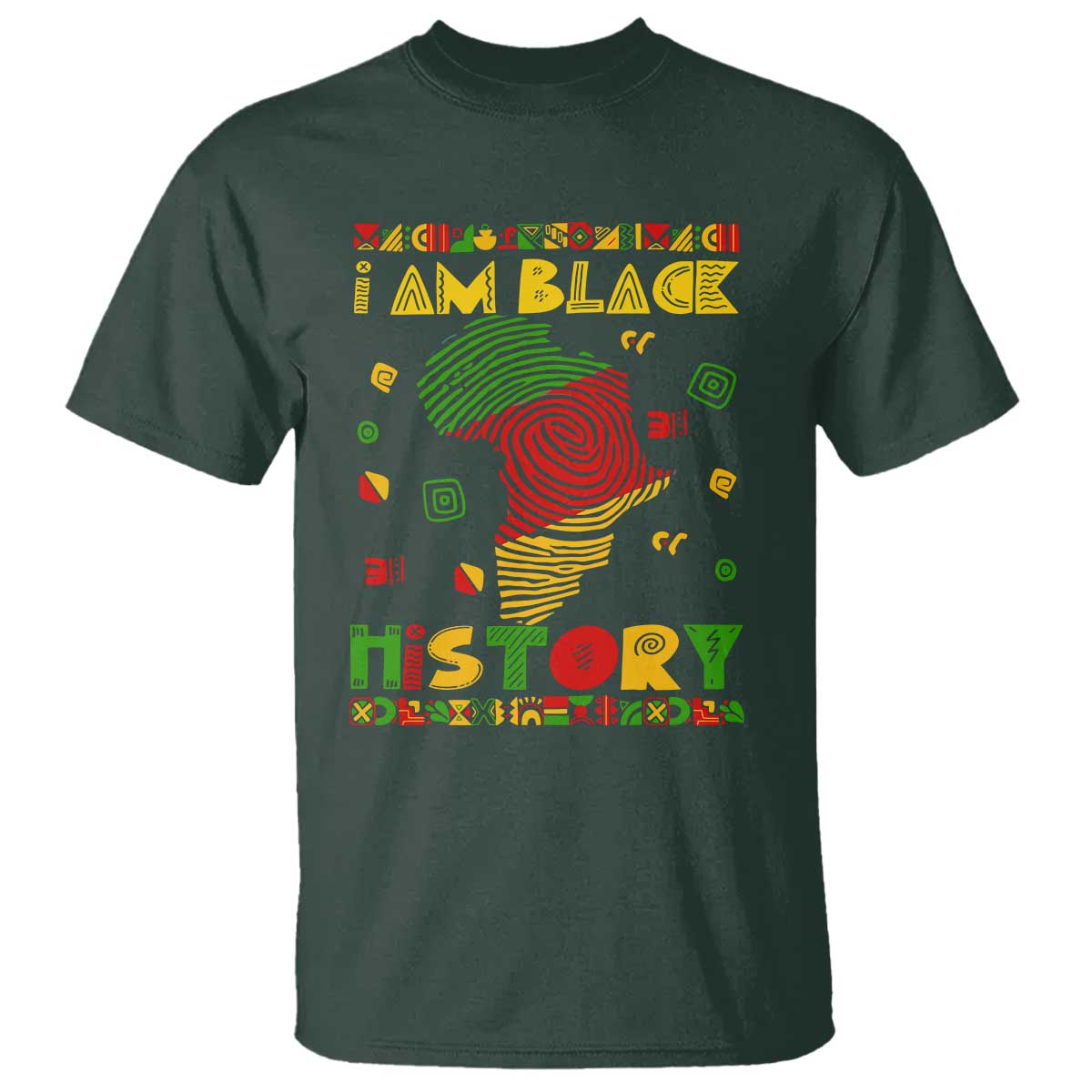 I Am Black History T Shirt African American Pride Kente