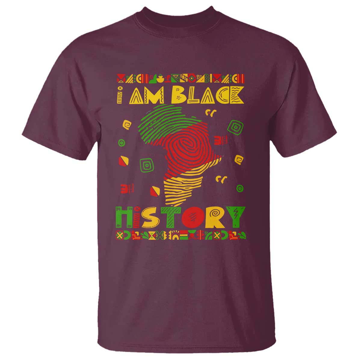 I Am Black History T Shirt African American Pride Kente