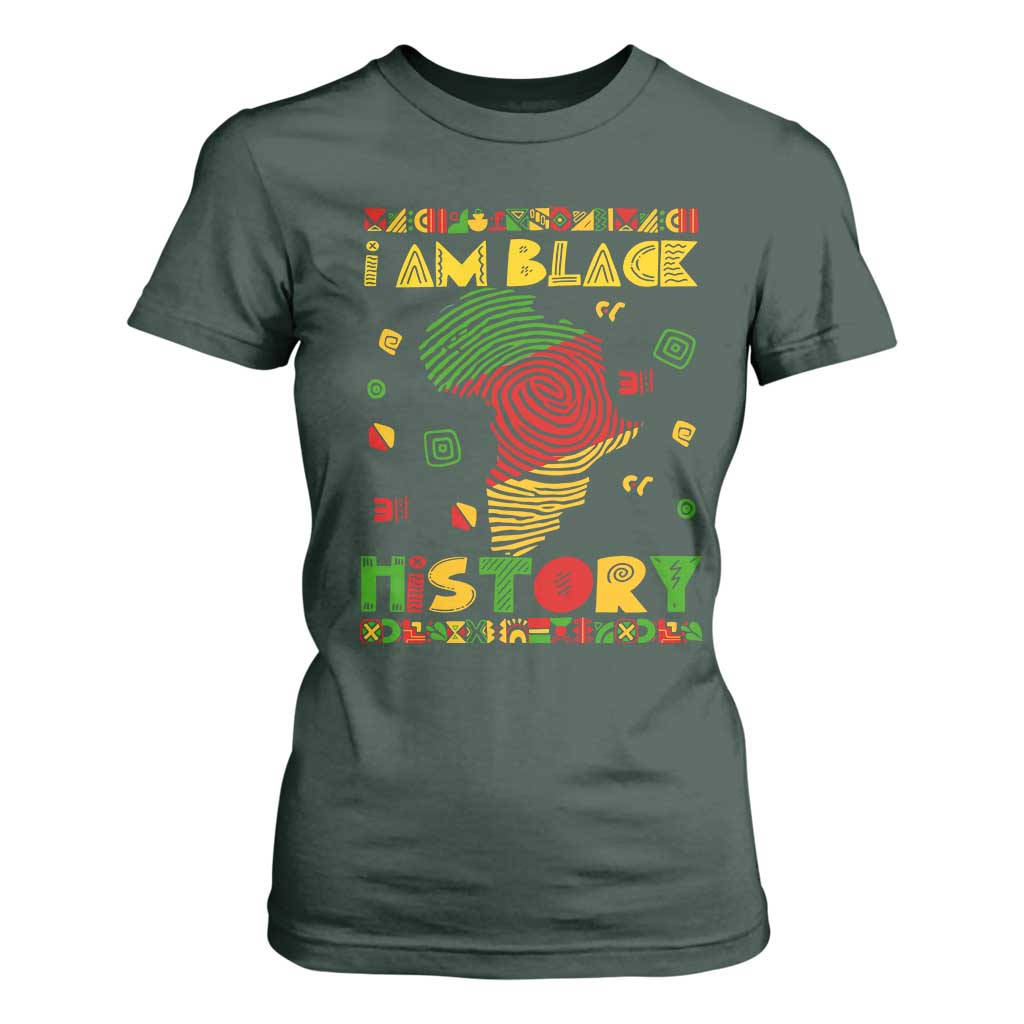 I Am Black History T Shirt For Women African American Pride Kente