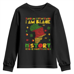 I Am Black History Youth Long Sleeve Shirt African American Pride Kente